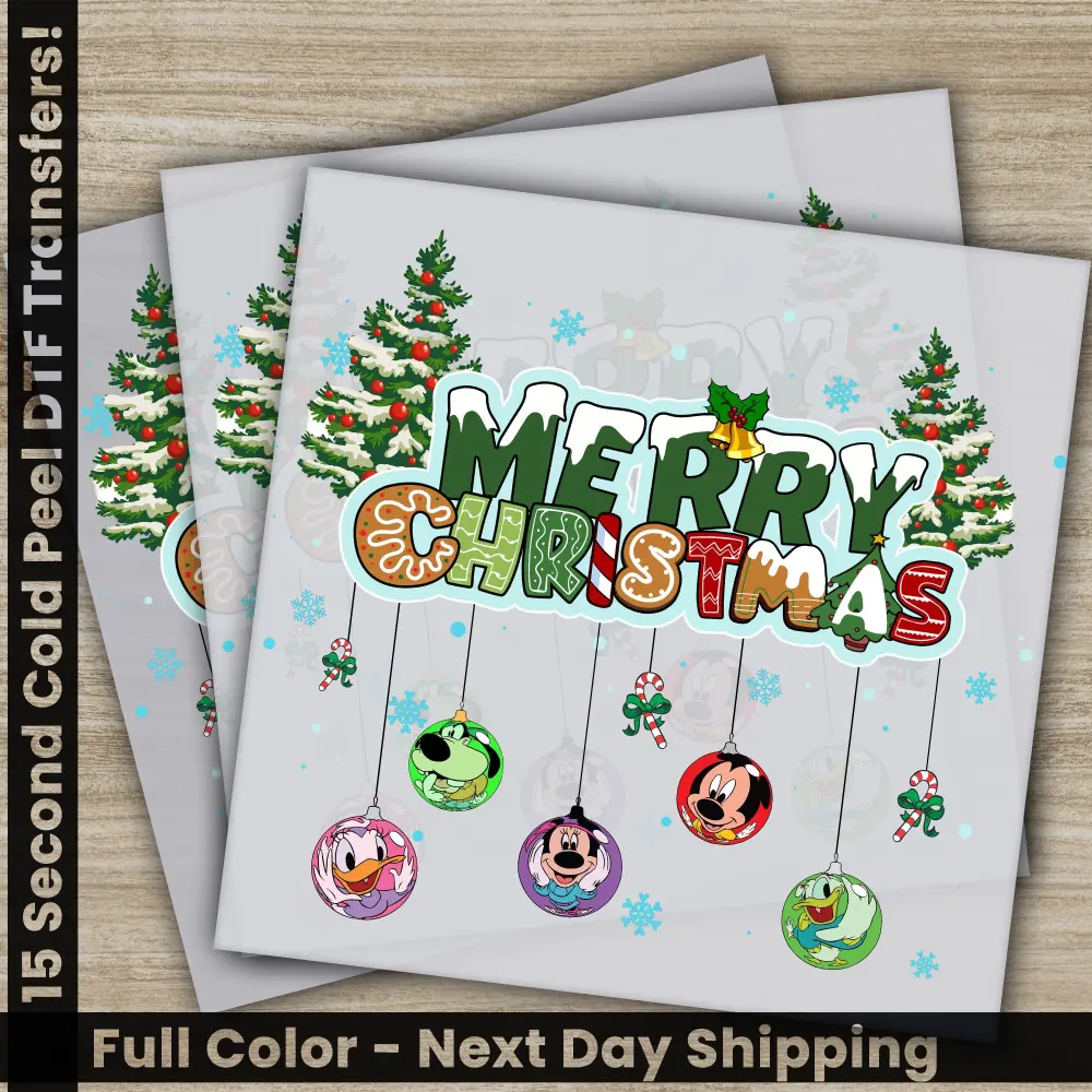 Merry Christmas, Christmas DTF Transfers, Ready to Press, Personalized Gifts, Direct to Film, Sublimation Screen Prints, Fast Shipping