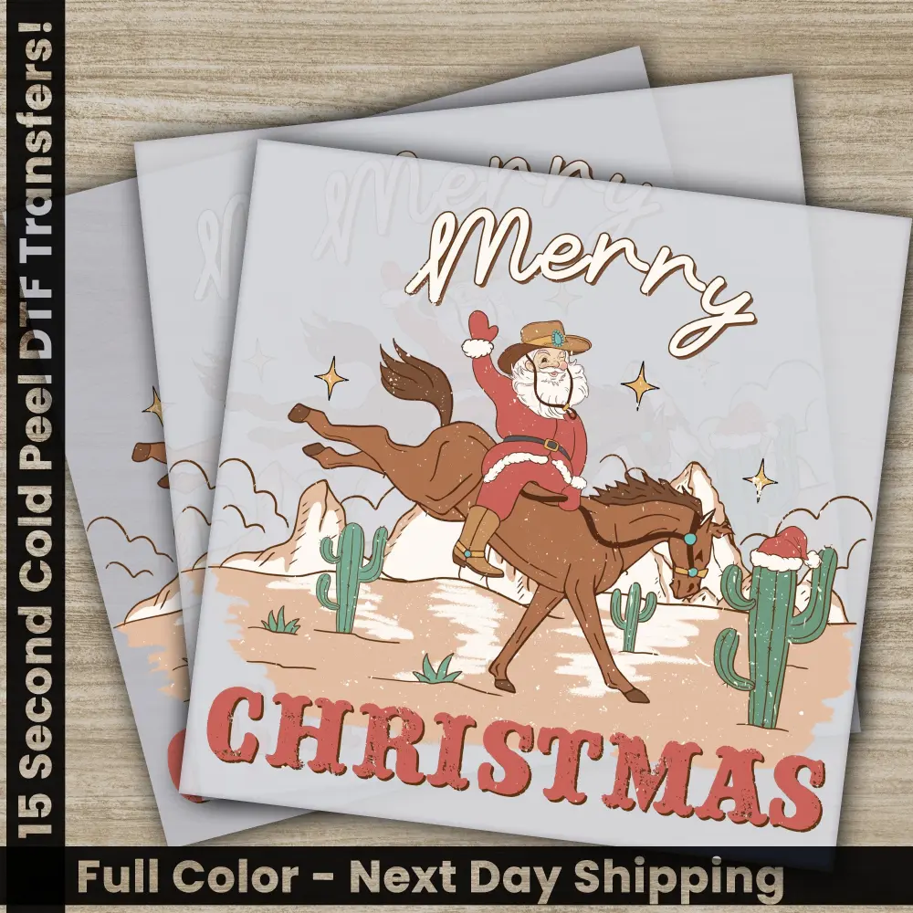 Merry Christmas, Christmas DTF Transfers, Ready to Press, Personalized Gifts for the Holidays, High Quality, Fast Shipping, Santa PNG,