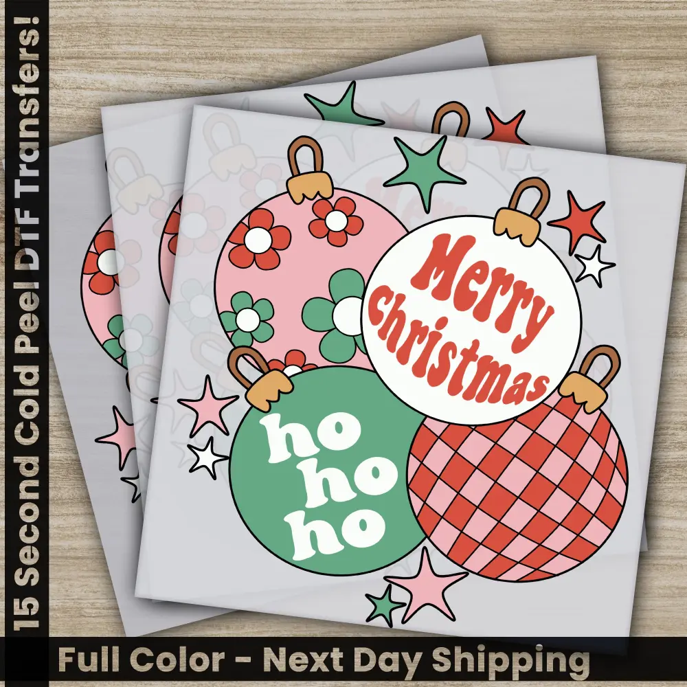 Merry Christmas DTF Transfers, Ready to Press, Personalized Gifts, Direct to Film, Sublimation Screen Prints, Fast Shipping