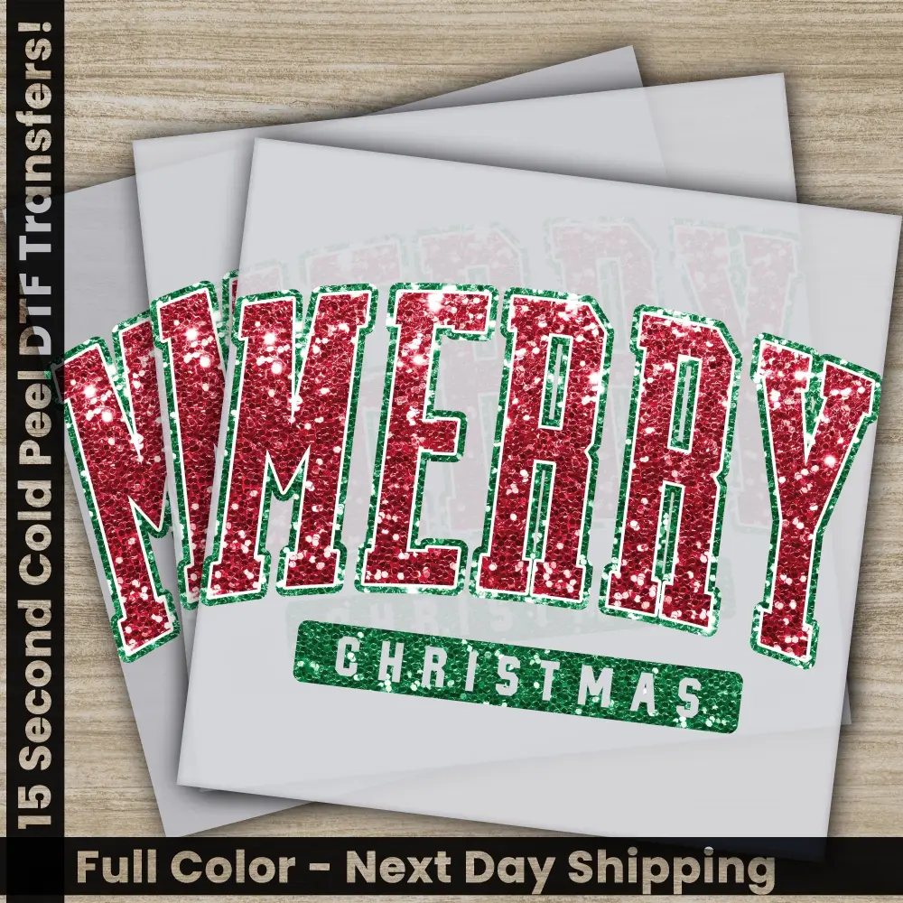 Merry Christmas DTF Transfers, Ready to Press, Personalized Gifts, Direct to Film, Sublimation Screen Prints, Fast Shipping