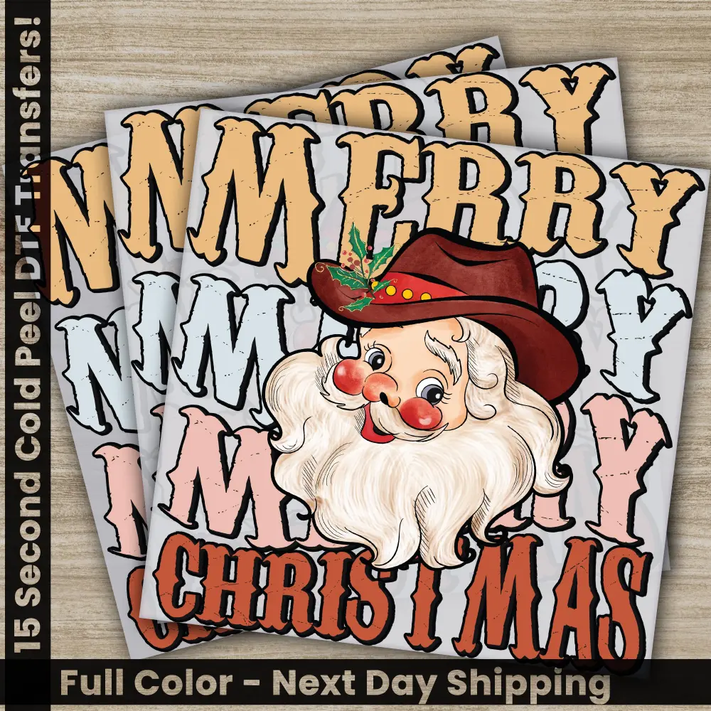 Merry Christmas DTF Transfers, Ready to Press, Personalized Gifts, Direct to Film, Sublimation Screen Prints, Fast Shipping