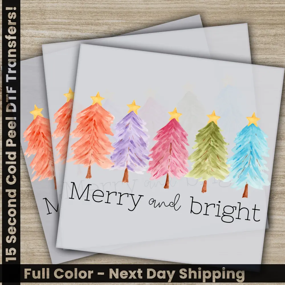 Merry Christmas DTF Transfers, Ready to Press, Personalized Gifts, Direct to Film, Sublimation Screen Prints, Fast Shipping