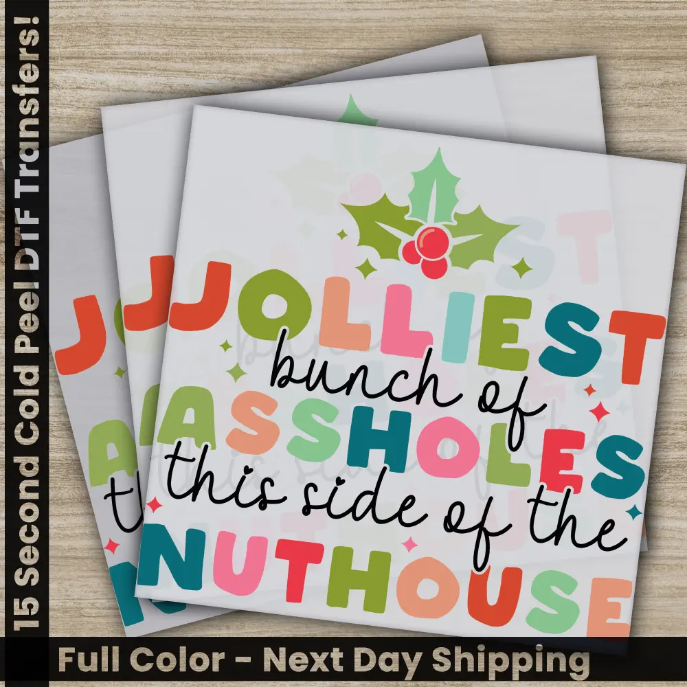 Merry Christmas DTF Transfers, Ready to Press, Personalized Gifts, Direct to Film, Sublimation Screen Prints, Fast Shipping