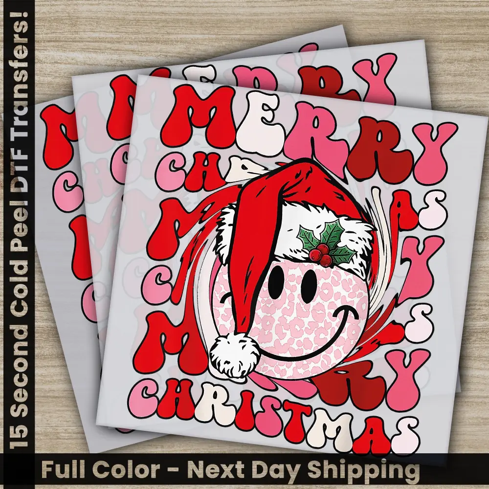 Merry Christmas DTF Transfers, Ready to Press, Personalized Gifts, Direct to Film, Sublimation Screen Prints, Fast Shipping
