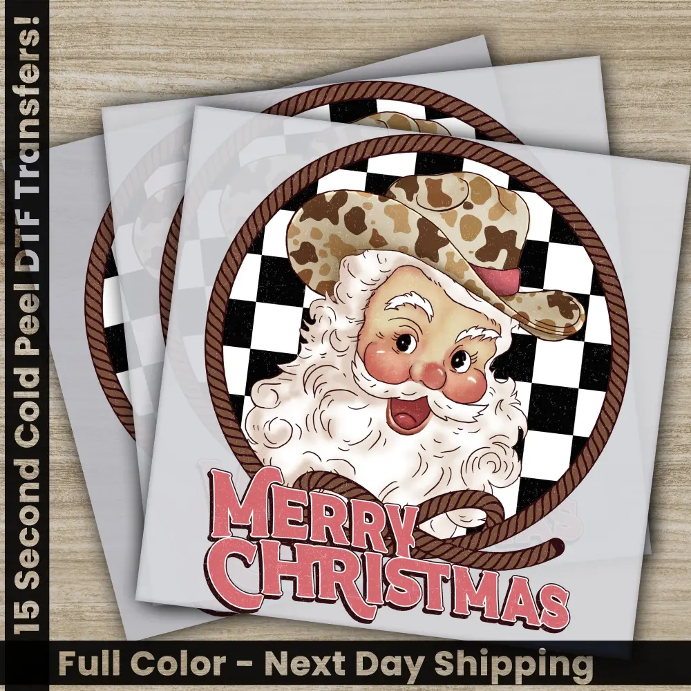 Merry Christmas, Ready to Press DTF, Transfers for Christmas Gifts, Direct to Film Prints, High Quality, Fast Shipping, Santa Christmas PNG