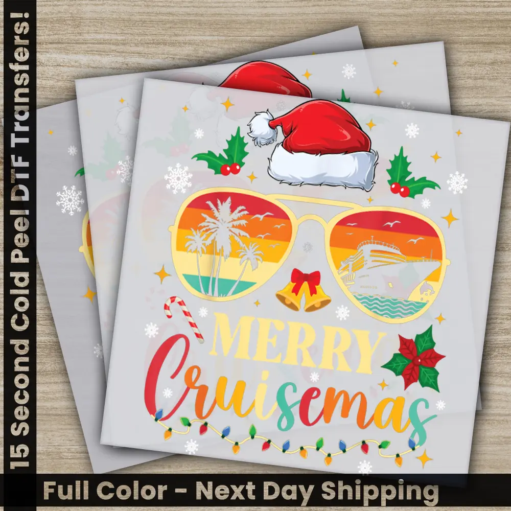 Merry Cruisemas, Christmas DTF Transfers, Ready to Press, Personalized Gifts, Direct to Film, Sublimation Screen Prints, Fast Shipping