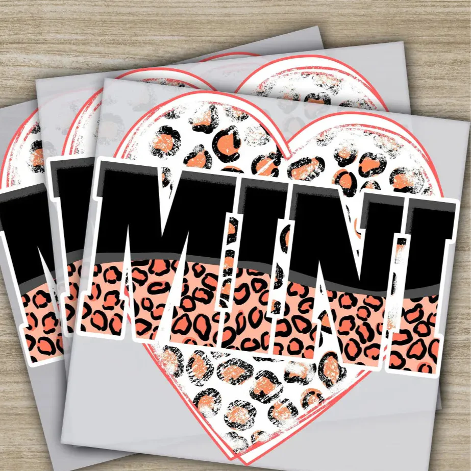Mimi, Leopard Heart, Mother's Day Transfer, Ready to Press, Personalized DTF Transfers, Mother's Day Gifts, Heat Press DTF Transfers