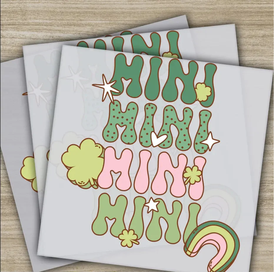 Mini, Clovers, St. Patrick's Day Transfers, Ready to Press, Personalized DTF Transfers, St. Patrick's Gifts, Heat Press DTF Transfers