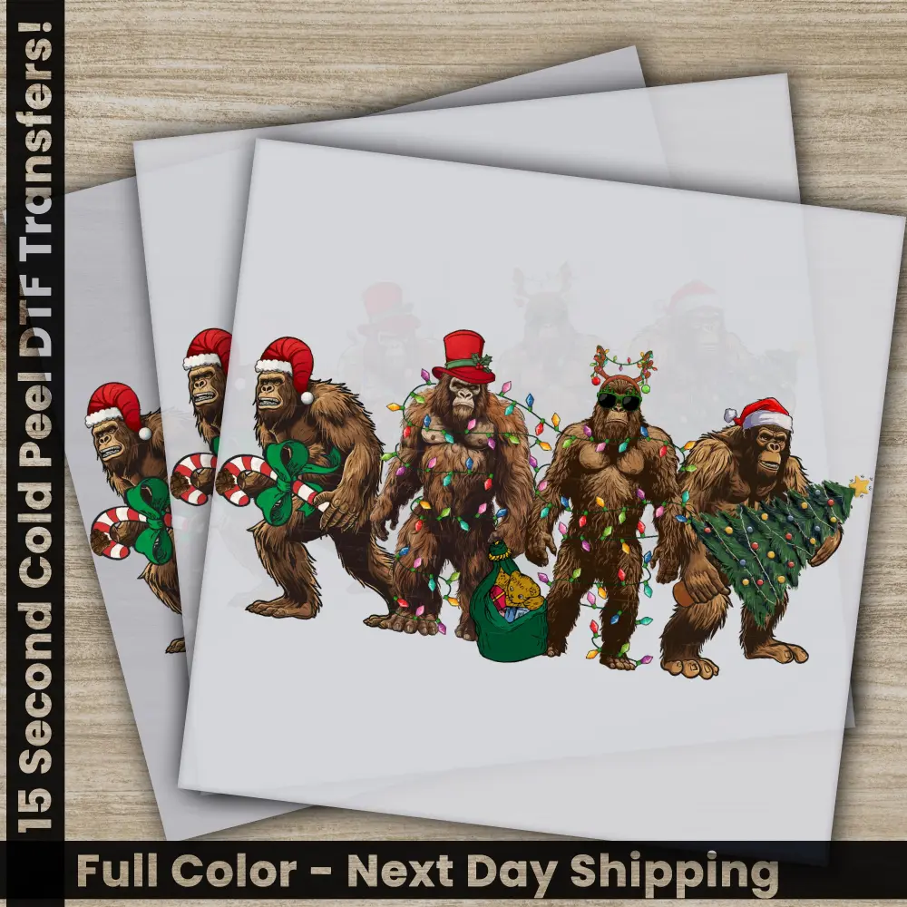 Monkey, Christmas DTF Transfers, Ready to Press, Personalized Gifts, Direct to Film, Sublimation Screen Prints, Fast Shipping
