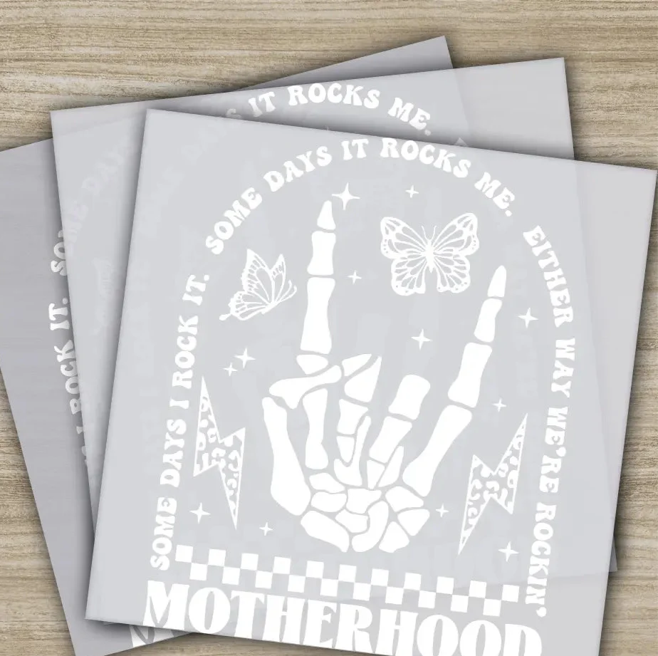 Motherhood, Skeleton Hand, Rocks Me, Ready to Press, Personalized DTF Transfers, Heat Press DTF Transfer