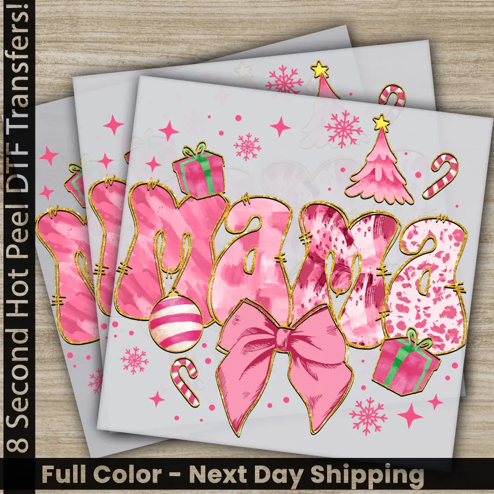 Nana, Merry Christmas DTF Transfers, Ready to Press, Personalized Gifts, Direct to Film, Sublimation Screen Prints, Fast Shipping
