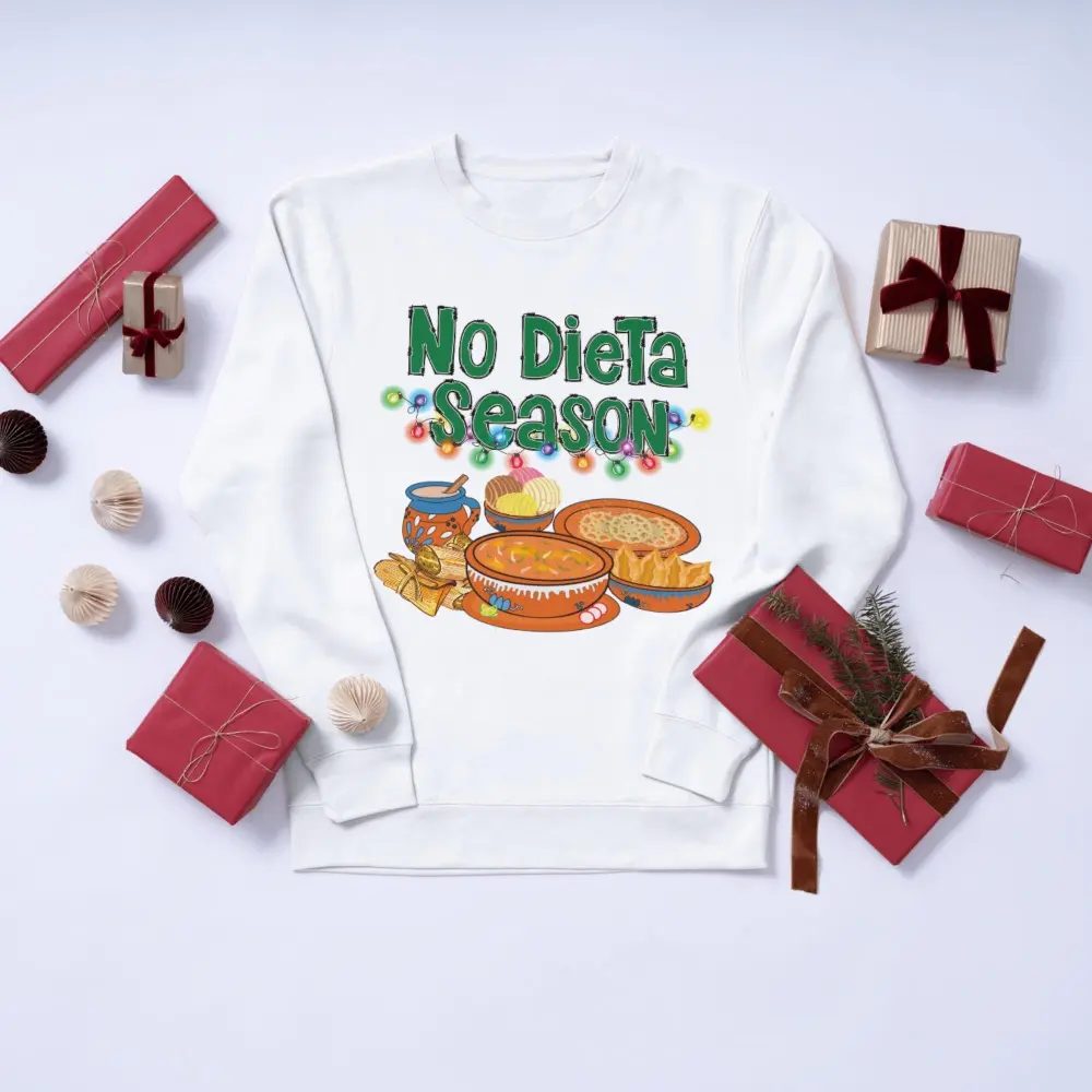 No Dieta Season, Christmas Dinner, DTF Transfers, Ready to Press, Personalized, Direct to Film, Sublimation Screen Prints, Fast Shipping - Image 2