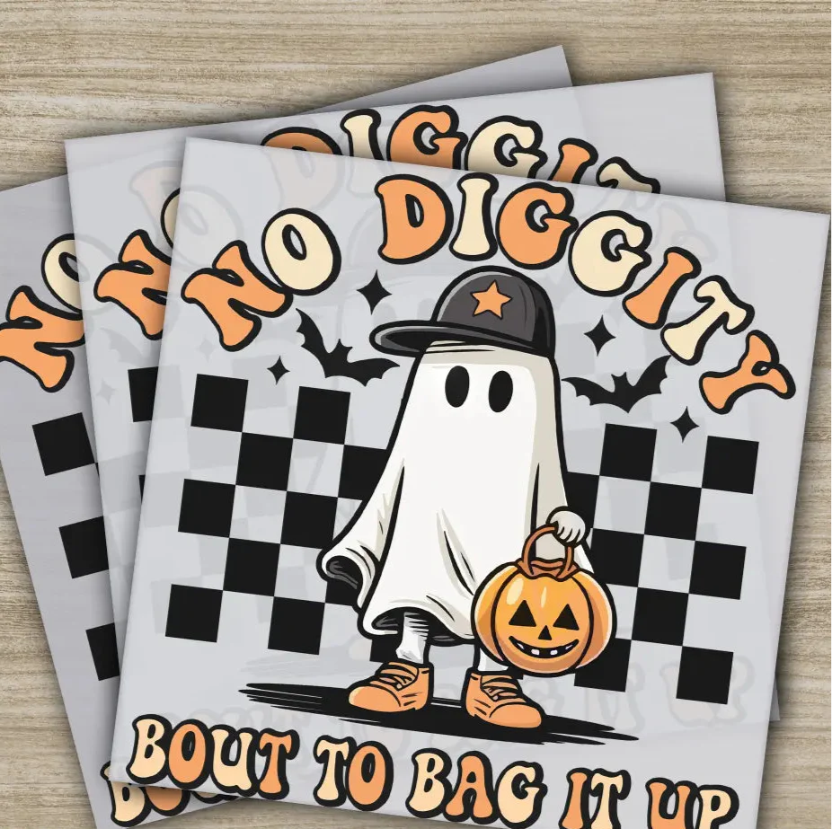 No Diggity Bout To Bag It Up, Halloween Transfers, Ready to Press, Personalized DTF Transfers, For Family Gifts, Heat Press DTF Transfers
