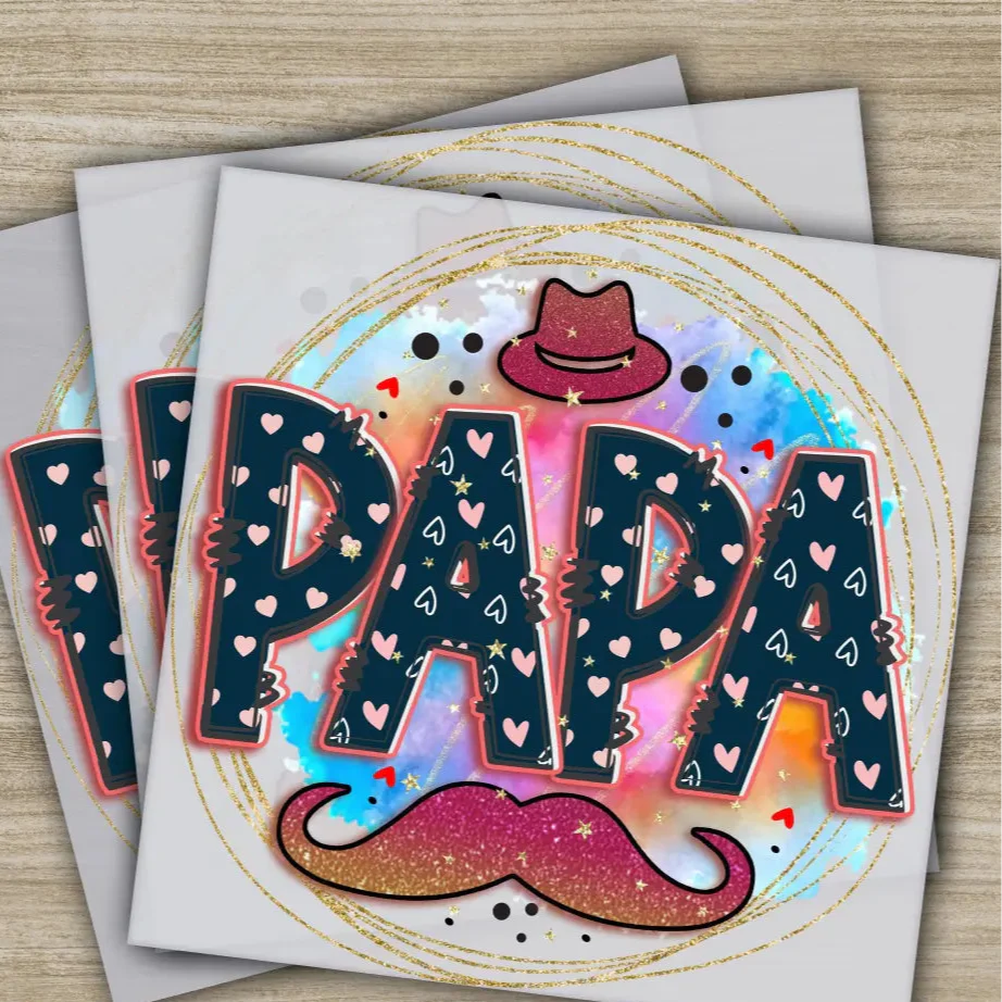 Papa, Fathers Day Transfers, Ready to Press, Personalized DTF Transfers, Father's Day Gifts, Heat Press DTF Transfers