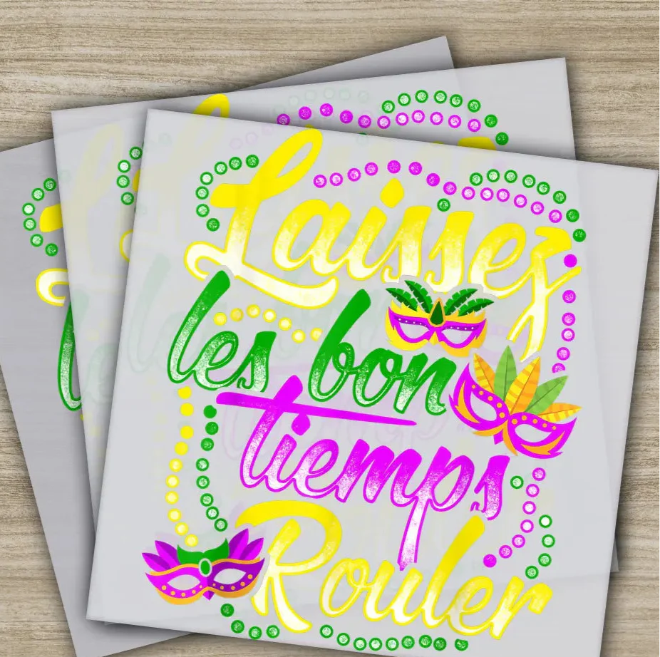 Parade, Mask, Beads, Mardi Gras Transfer, Ready to Press, Personalized DTF Transfer, Mardi Gras Gifts, High Quality, Heat Press DTF Transfer
