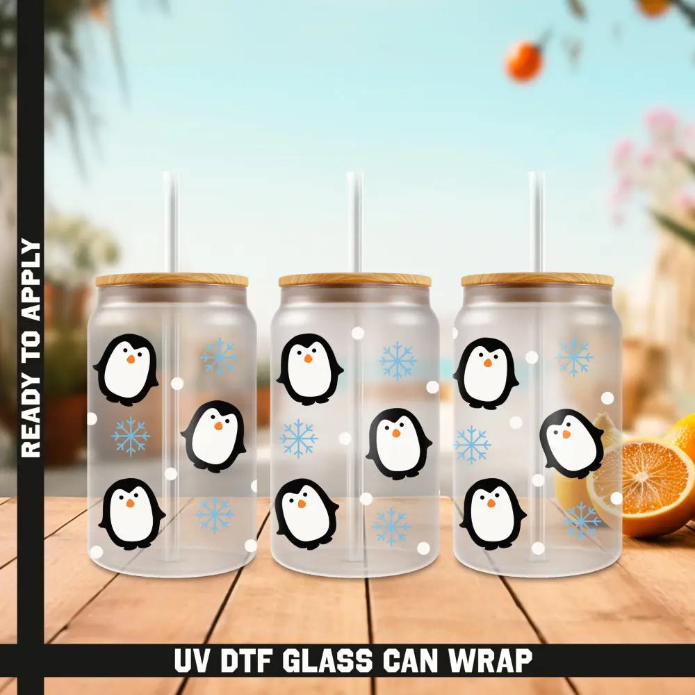 Penguin Ready To Apply UV DTF, 16oz cup Wrap