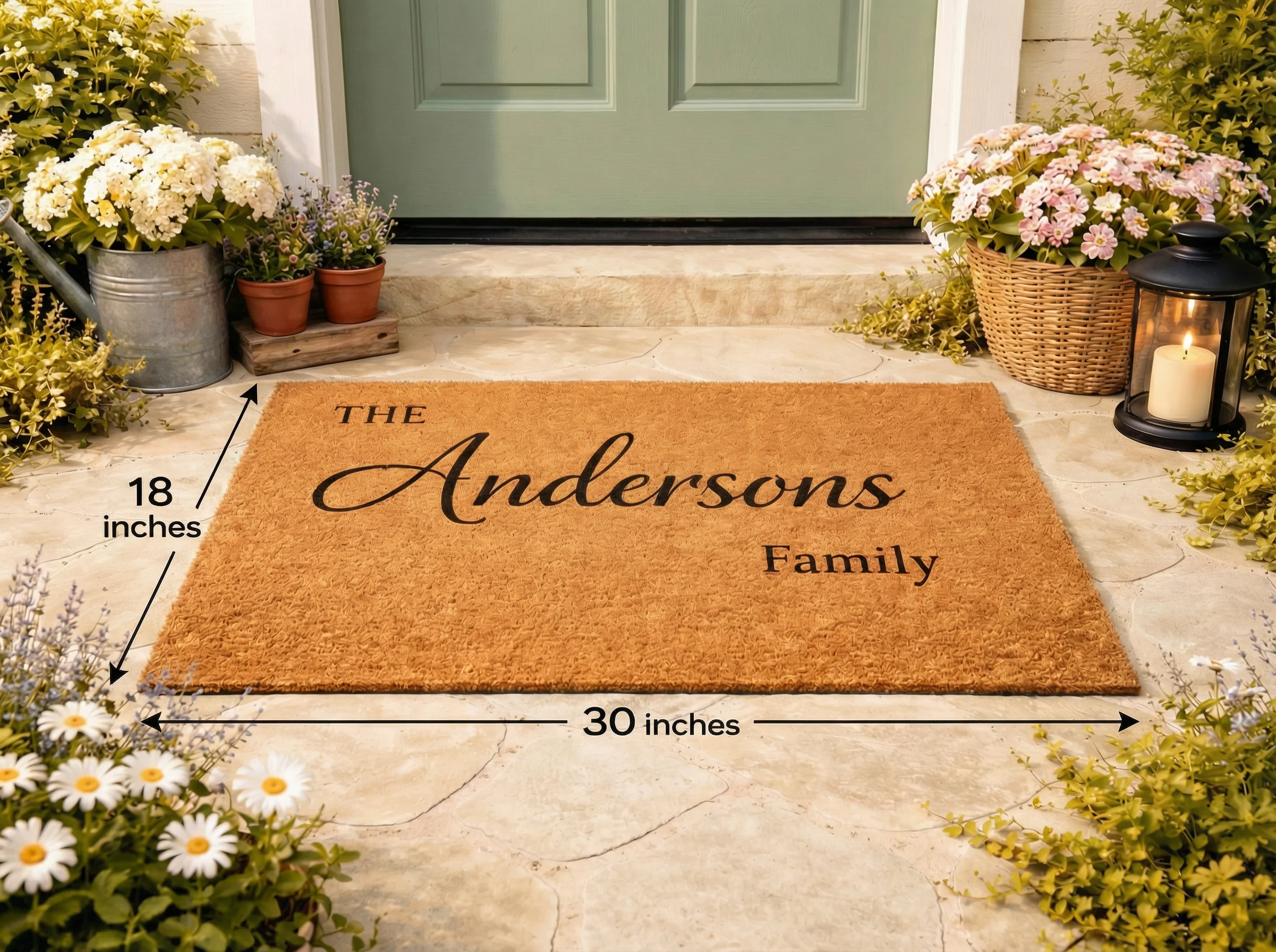 Personalized Family Doormat, Customizable Coir Welcome Mat - Image 2