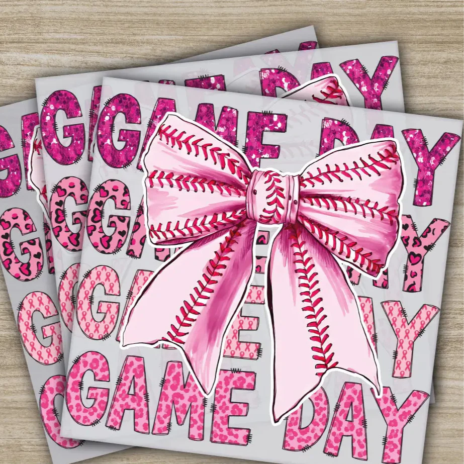 Pink Out, Awareness, Bow, Cancer, In October, Ready to Press, Personalized DTF Transfers, Heat Press DTF Transfers