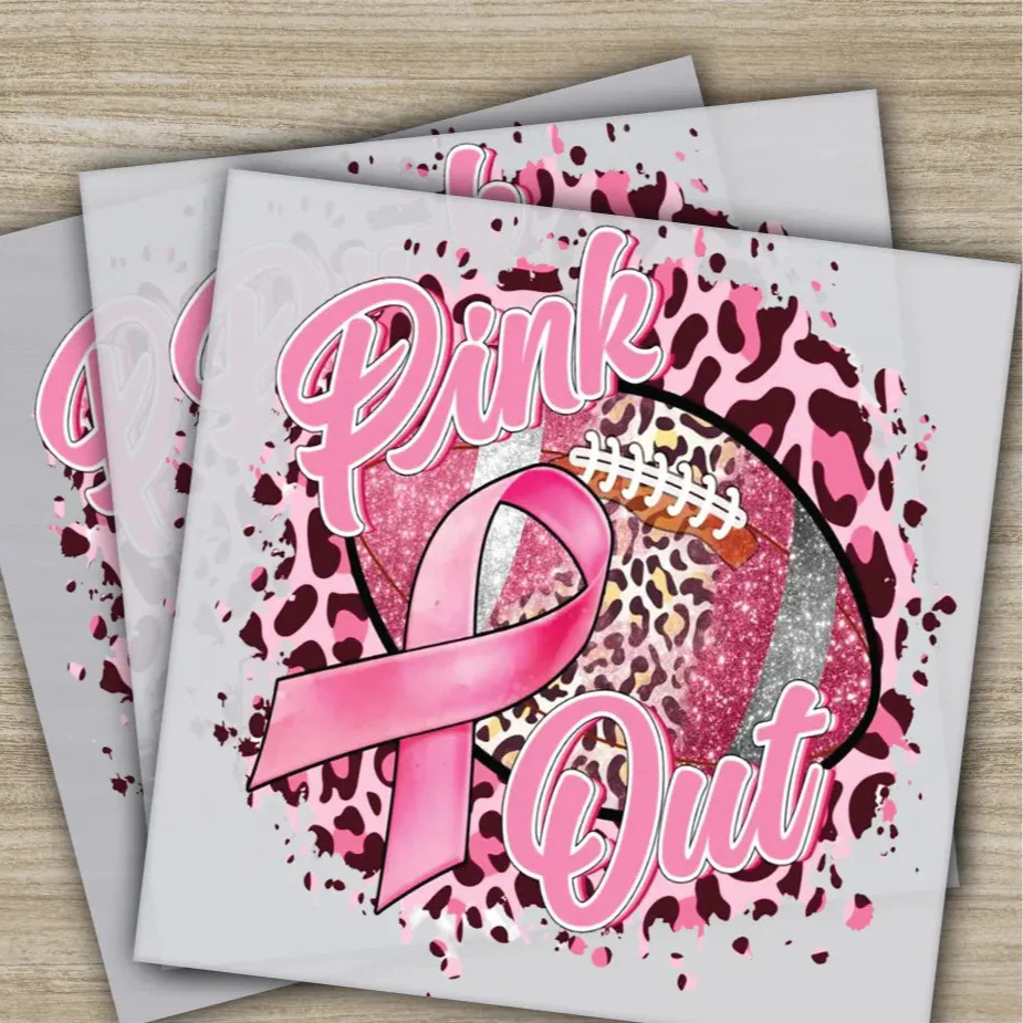Pink Out, Awareness, Bow, Cancer, In October, Ready to Press, Personalized DTF Transfers, Heat Press DTF Transfers