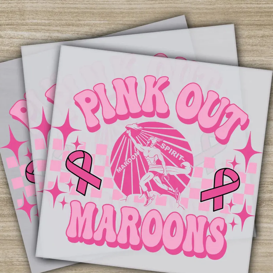 Pink Out, Awareness, Bow, Cancer, In October, Ready to Press, Personalized DTF Transfers, Heat Press DTF Transfers