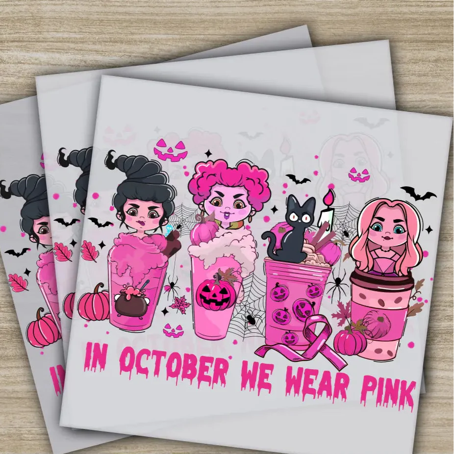 Pink Out, Awareness, Bow, Cancer, In October, Ready to Press, Personalized DTF Transfers, Heat Press DTF Transfers