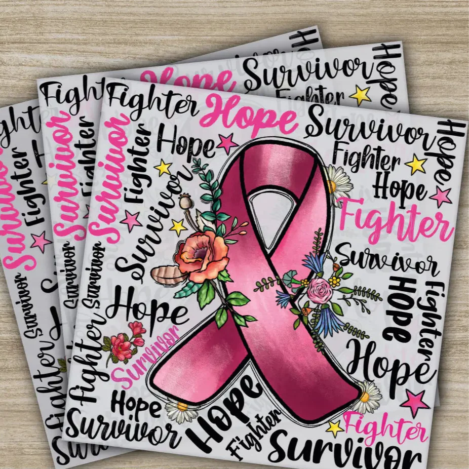 Pink Out, Awareness, Bow, Cancer, In October, Ready to Press, Personalized DTF Transfers, Heat Press DTF Transfers