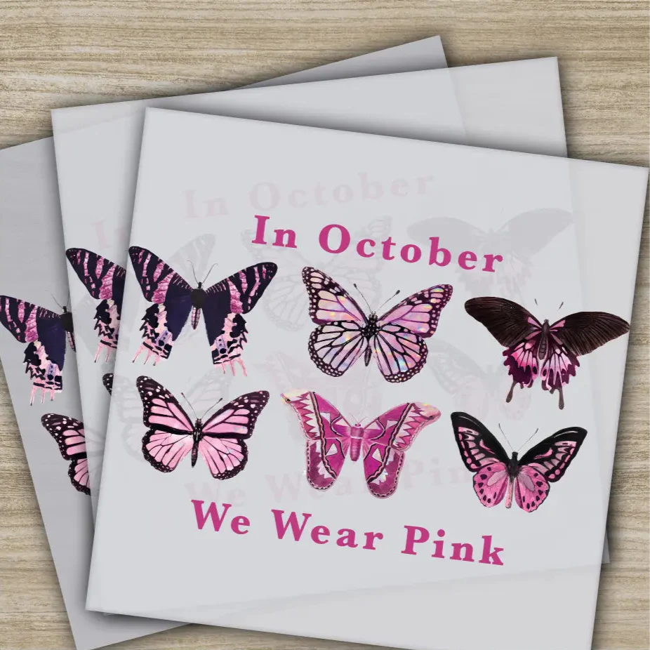 Pink Out, Awareness, Bow, Cancer, In October, Ready to Press, Personalized DTF Transfers, Heat Press DTF Transfers