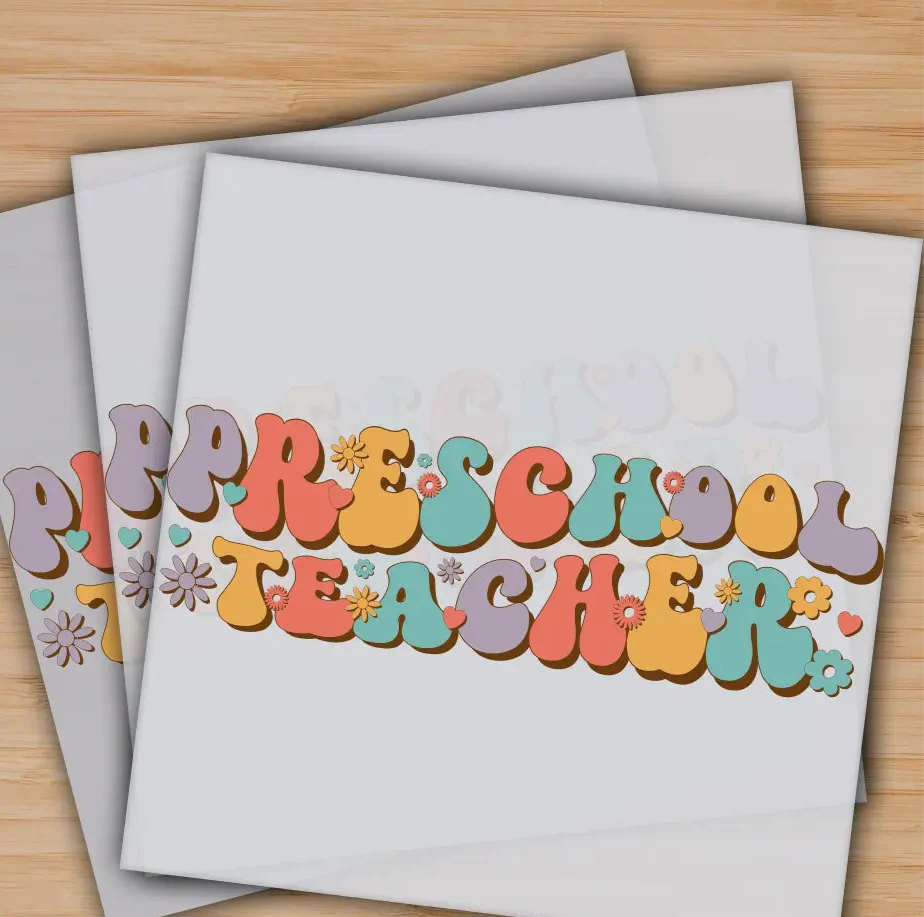 Preschool Teacher, Back to School, Ready to Press, Personalized Gifts, Sublimation DTF Prints, Trendy DTF Prints, Ready for Press, High Quality, Fast Shipping