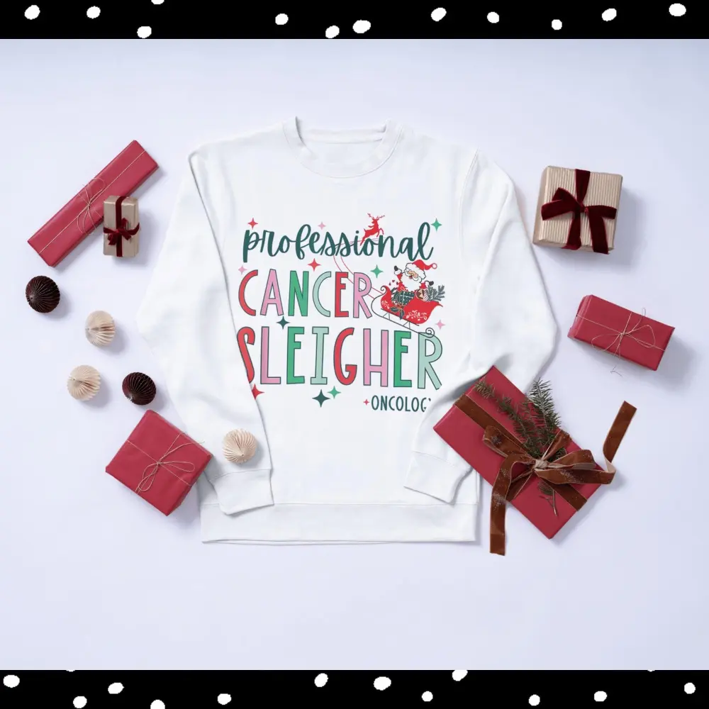 Professional Cancer Sleigher, Christmas DTF Transfers, Ready to Press, Direct to Film, Sublimation Screen Prints, Personalized Designs - Image 2