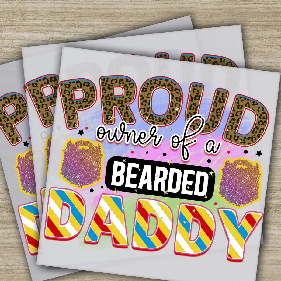 Proud Daddy, Fathers Day Transfers, Ready to Press, Personalized DTF Transfers, Father's Day Gifts, Heat Press DTF Transfers