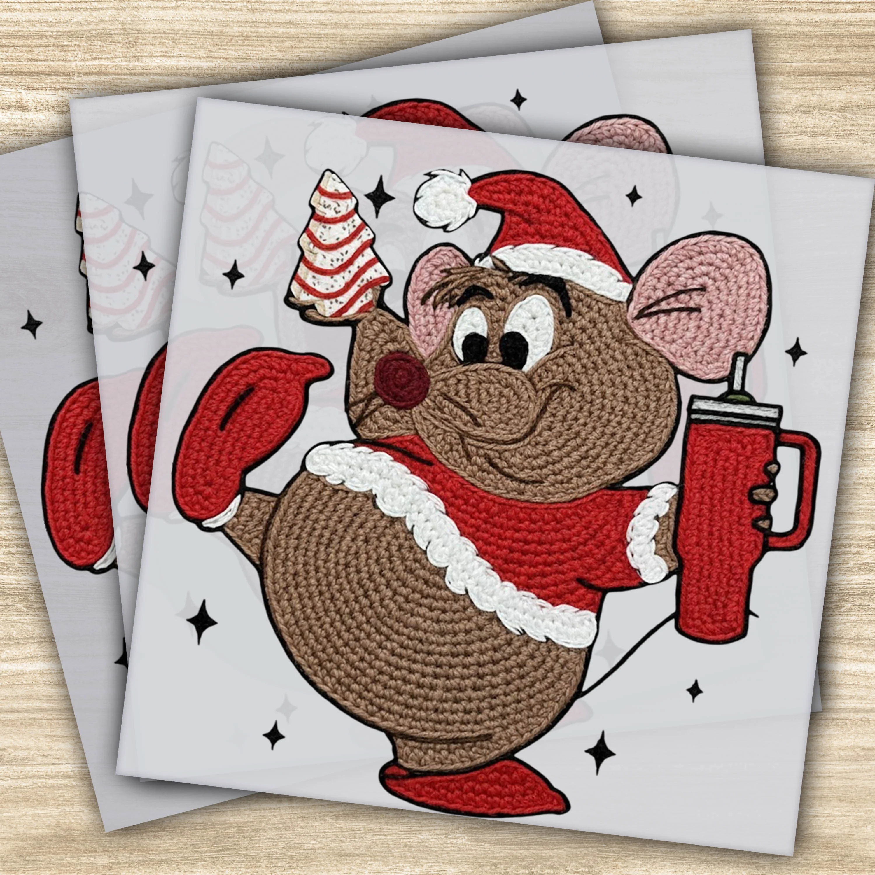 Ready to Press DTF Transfer – Lookin' Like a Snack Christmas Mouse, Fun Holiday Apparel Design