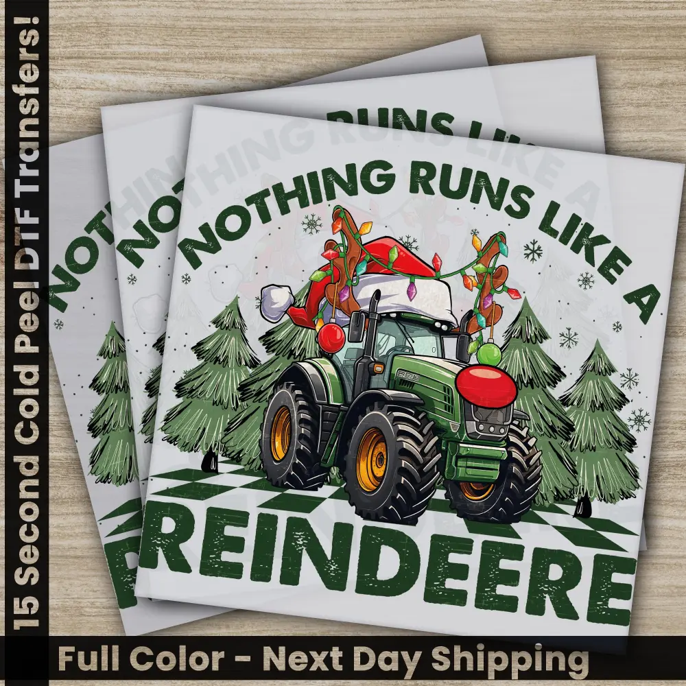 Reindeere, Christmas DTF Transfers, Ready to Press, Personalized Gifts, Direct to Film, Sublimation Screen Prints, Fast Shipping