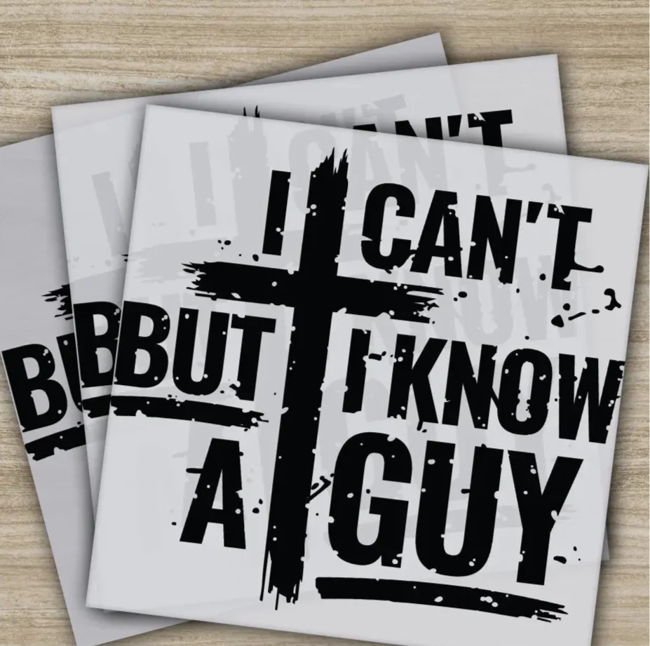 I Can't But I Know A Guy Christian DTF Transfer, Cross Design, Faith-Inspired Graphic Ready to Press