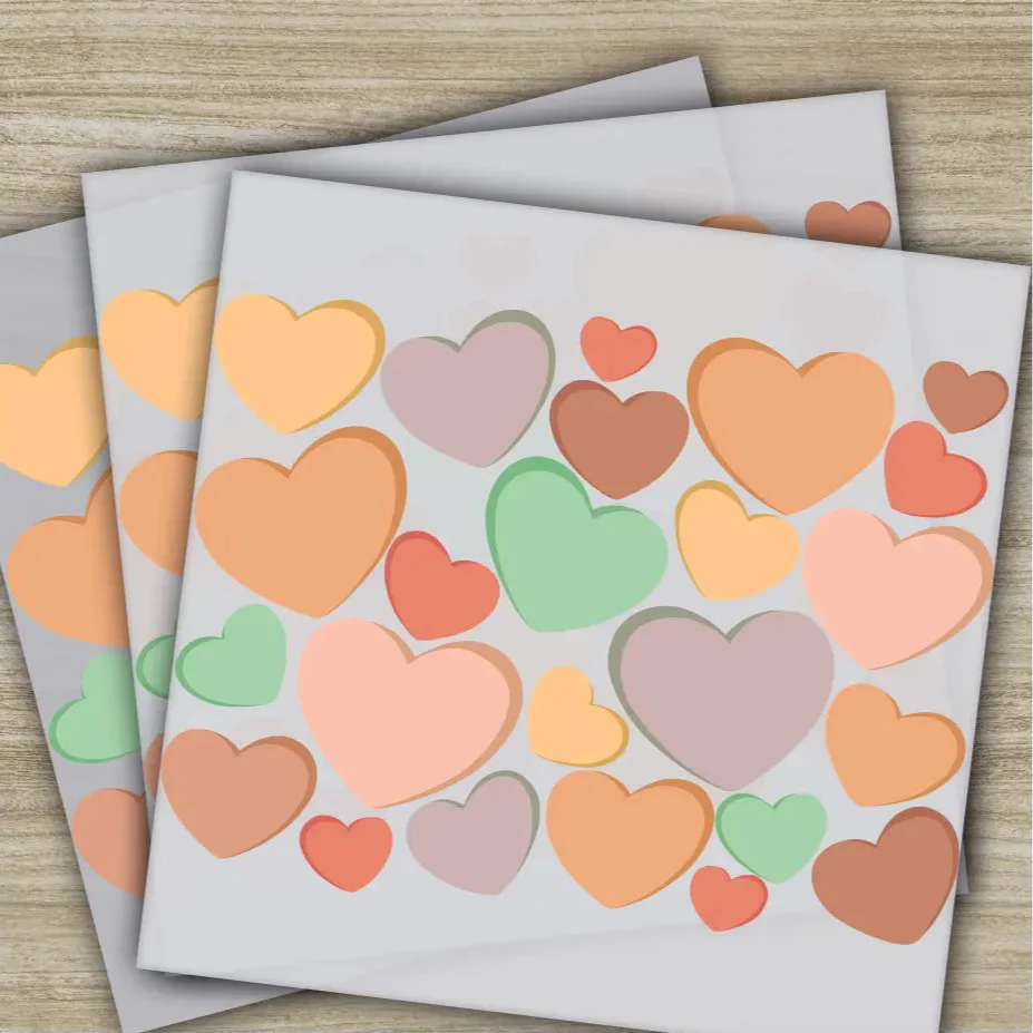 Retro Hearts, Valentine's Day Transfer, Ready to Press, Personalized DTF Transfers, Valentines Gifts, High Quality, Heat Press DTF Transfers