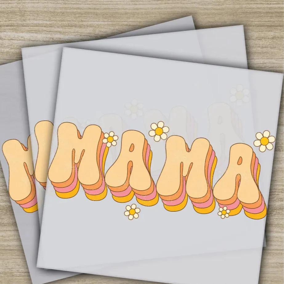 Retro Mama, Daisy, Mother's Day Transfers, Ready to Press, Personalized DTF Transfers, Mother's Day Gifts, Heat Press DTF Transfers