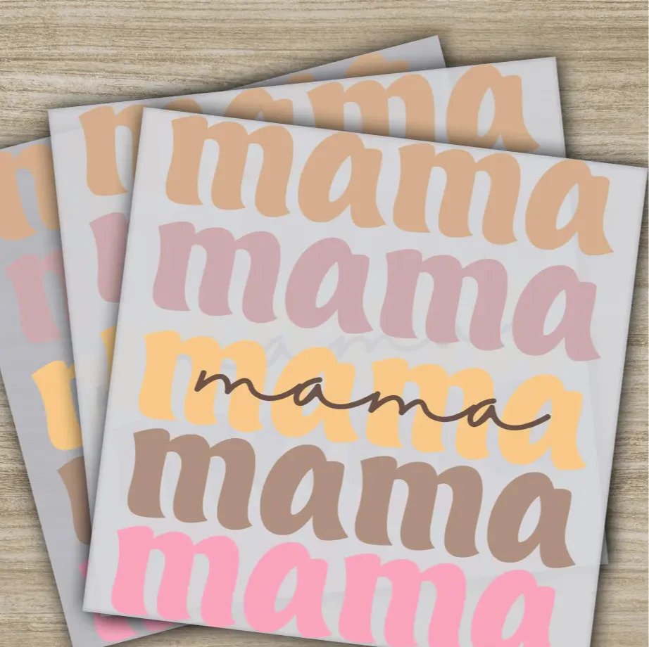 Retro Mama, Mom, Heart, Mother's Day Transfers, Ready to Press, Personalized DTF Transfers, Mother's Day Gifts, Heat Press DTF Transfers