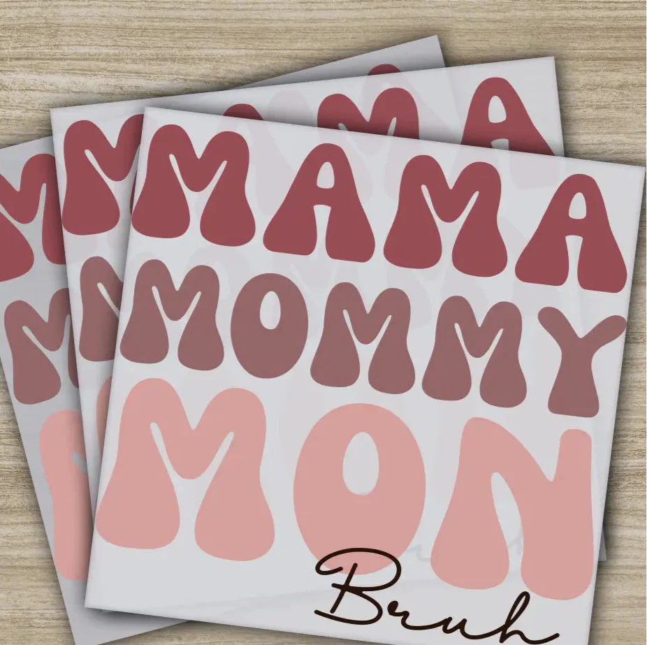 Retro Mama, Mom, Heart, Mother's Day Transfers, Ready to Press, Personalized DTF Transfers, Mother's Day Gifts, Heat Press DTF Transfers