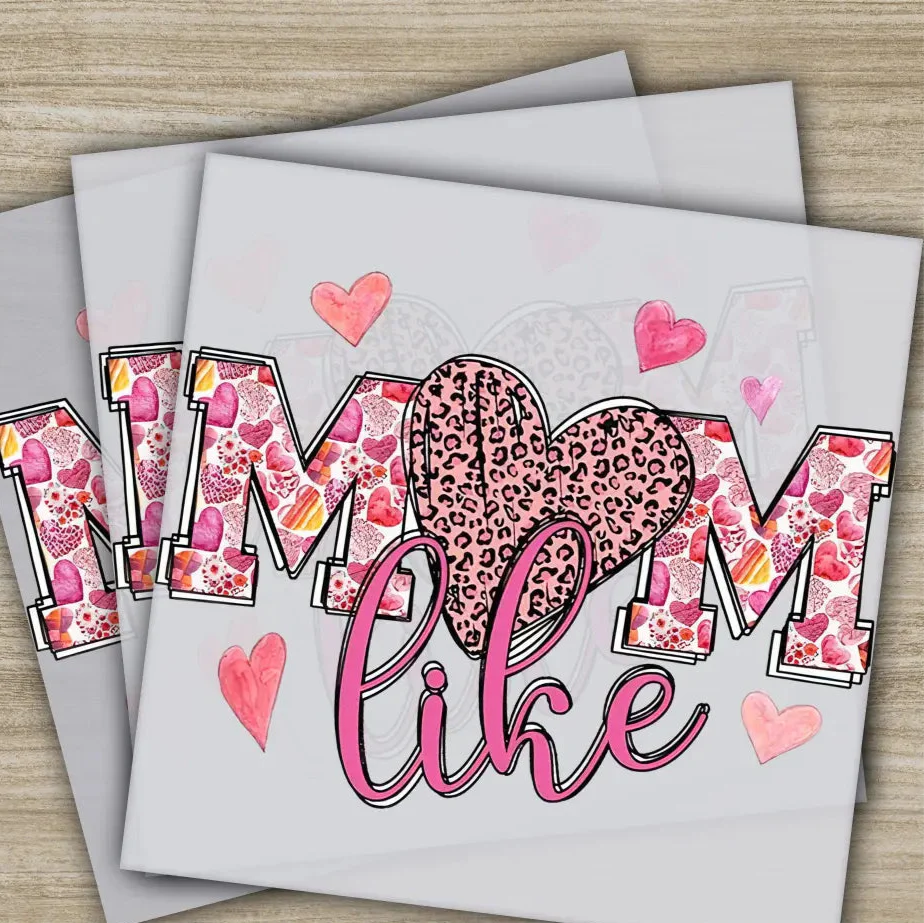 Retro Mama, Mom, Heart, Mother's Day Transfers, Ready to Press, Personalized DTF Transfers, Mother's Day Gifts, Heat Press DTF Transfers