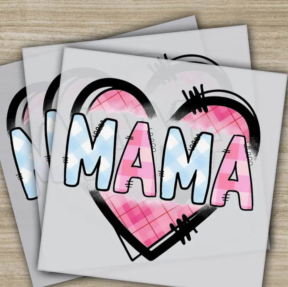 Retro Mama, Mom, Heart, Mother's Day Transfers, Ready to Press, Personalized DTF Transfers, Mother's Day Gifts, Heat Press DTF Transfers