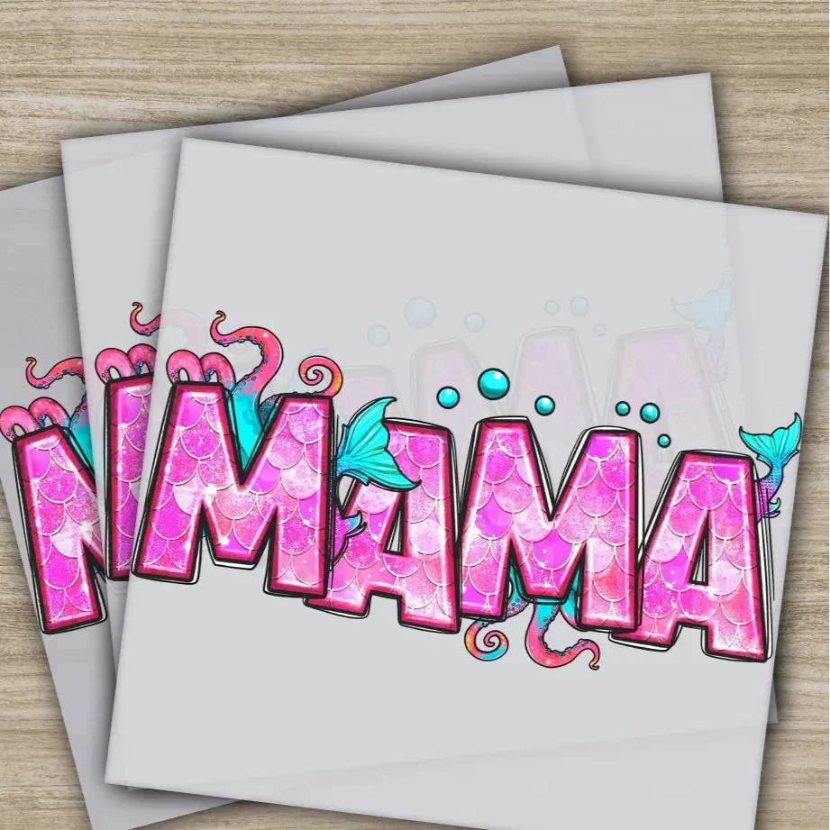 Retro Mama, Mom, Heart, Mother's Day Transfers, Ready to Press, Personalized DTF Transfers, Mother's Day Gifts, Heat Press DTF Transfers