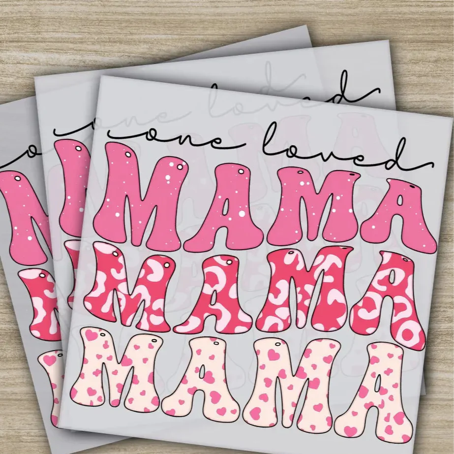 Retro Mama, Mom, Heart, Mother's Day Transfers, Ready to Press, Personalized DTF Transfers, Mother's Day Gifts, Heat Press DTF Transfers