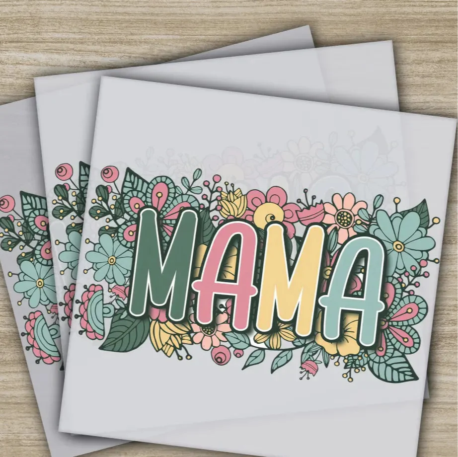 Retro Mama, Mom, Heart, Mother's Day Transfers, Ready to Press, Personalized DTF Transfers, Mother's Day Gifts, Heat Press DTF Transfers