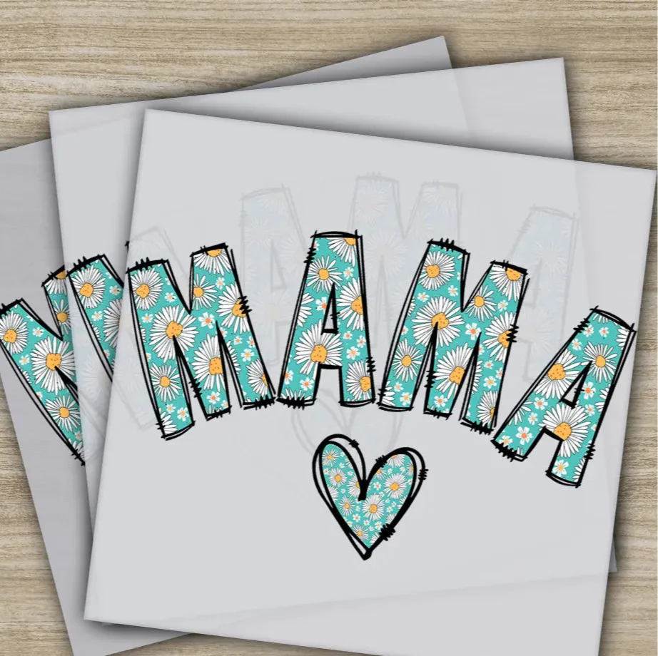 Retro Mama, Mom, Heart, Mother's Day Transfers, Ready to Press, Personalized DTF Transfers, Mother's Day Gifts, Heat Press DTF Transfers