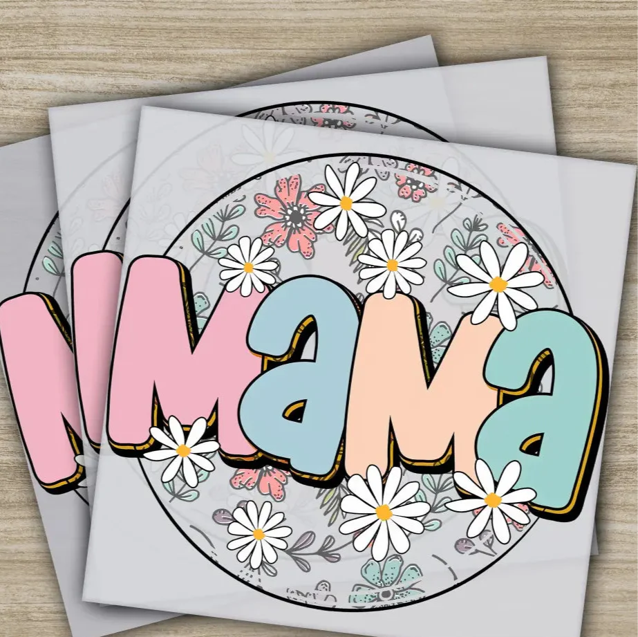Retro Mama, Mom, Heart, Mother's Day Transfers, Ready to Press, Personalized DTF Transfers, Mother's Day Gifts, Heat Press DTF Transfers