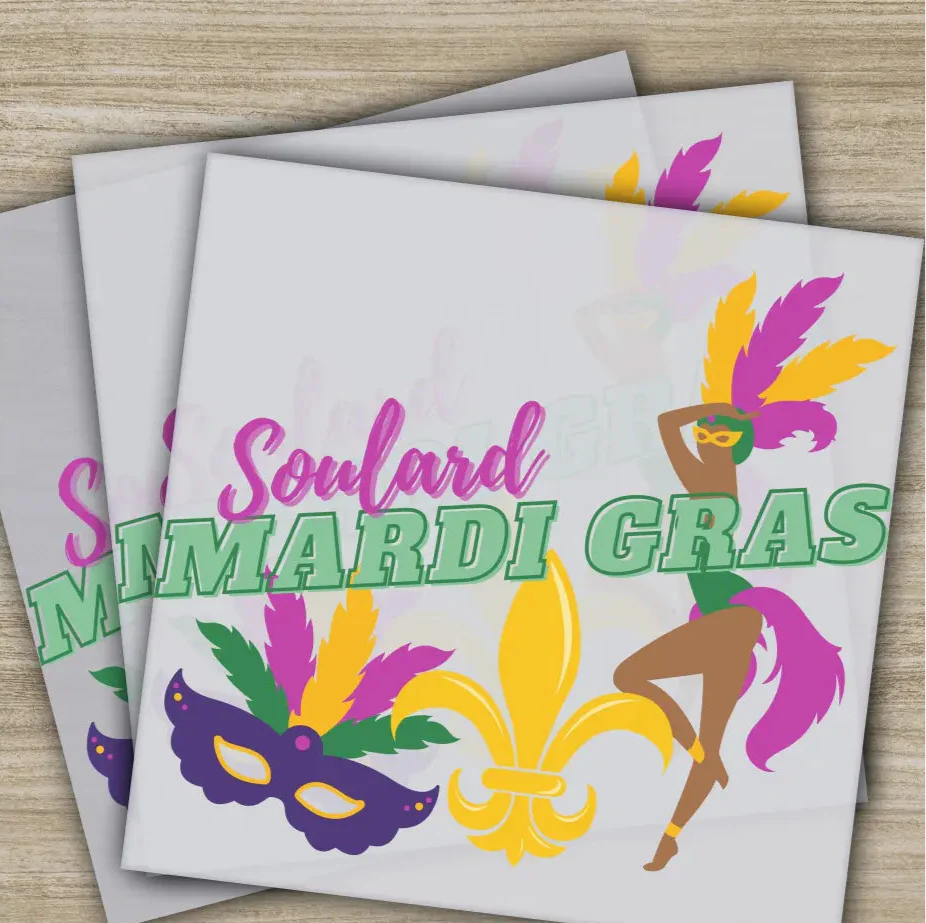 Samba Dancer, Mask, Mardi Gras Transfers, Ready to Press, Personalized DTF Transfer, Mardi Gras Gift, High Quality, Heat Press DTF Transfers