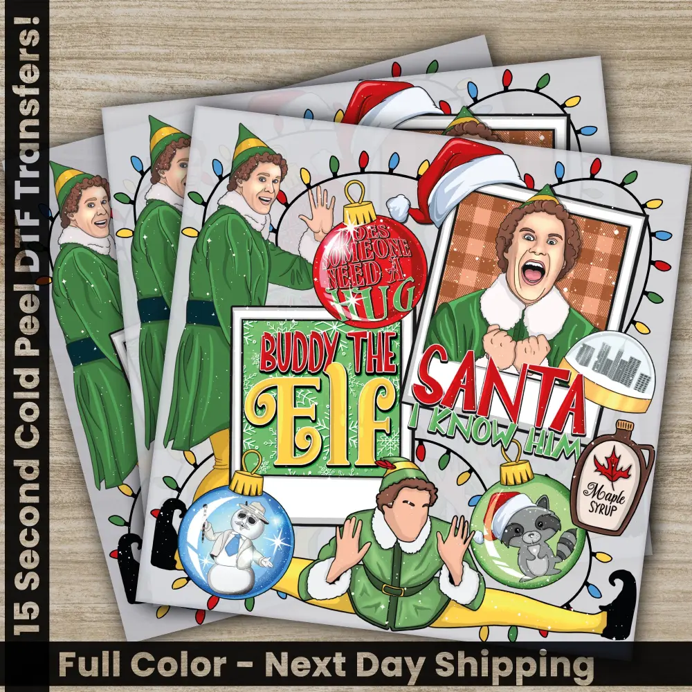 Santa Claus, Christmas DTF Transfers, Ready to Press, Personalized Gifts, Direct to Film, Sublimation Screen Prints, Fast Shipping