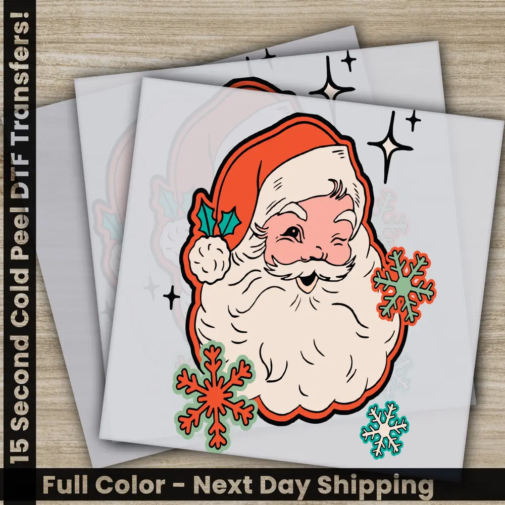 Santa Claus, Christmas DTF Transfers, Ready to Press, Personalized Gifts, Direct to Film, Sublimation Screen Prints, Fast Shipping