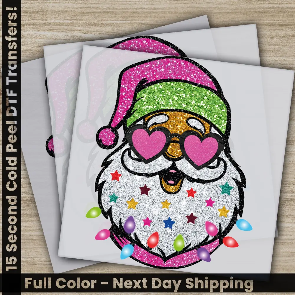 Santa Claus, Christmas Vibes, DTF Transfers, Ready to Press, Personalized Gifts, Direct to Film, Sublimation Screen Prints, Fast Shipping