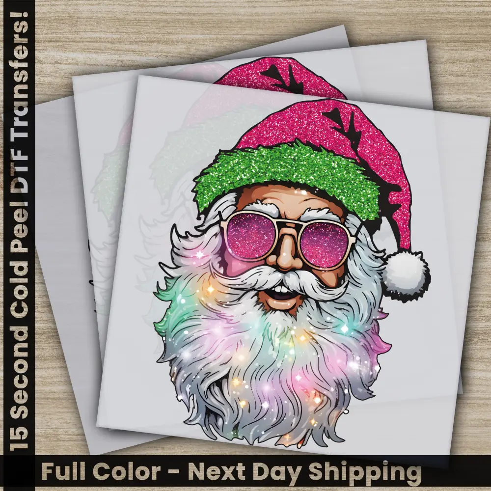 Santa Claus, Merry Christmas DTF Transfers, Ready to Press, Personalized Gifts, Direct to Film, Sublimation Screen Prints, Fast Shipping