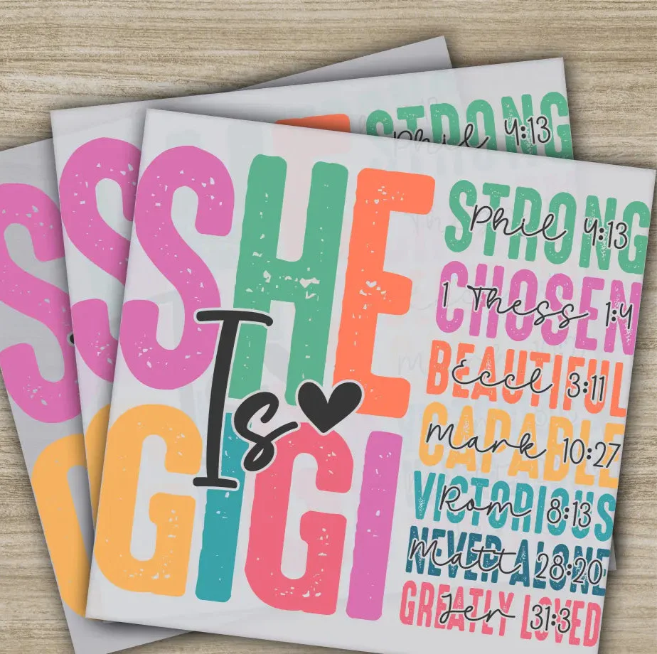 She is Gigi, Mom, Mama, Mother's Day Transfers, Ready to Press, Personalized DTF Transfers, Mother's Day Gifts, Heat Press DTF Transfers
